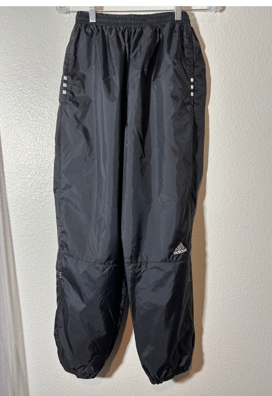 Adidas Mens Size M Pull-On Elastic Waist Windbreaker Track Pants Relaxed Fit Y2K